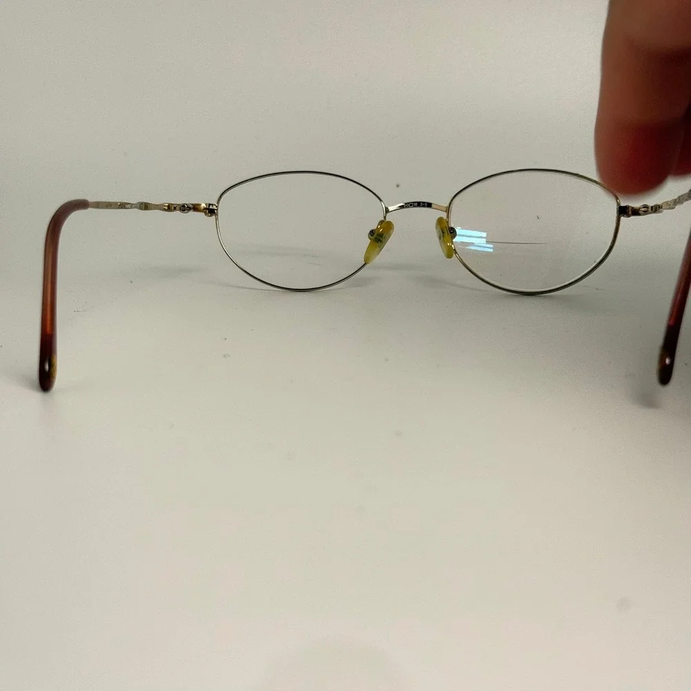 Nine West 93 9WT 130 Gold Oval Metal Eyeglass Frames Vintage Style
